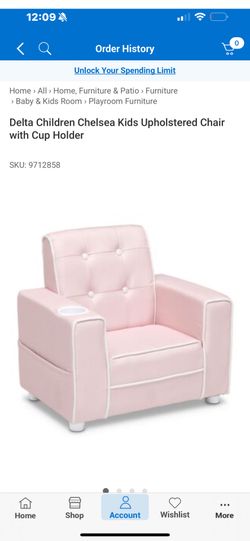 Pink Chair With Cup Holder Children Delta 