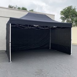 (New in Box) $190 Heavy Duty 10x15 ft Popup Canopy with (3 Sidewalls) Instant Shade w/ Carry Bag (2 Colors) 