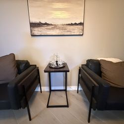 Wood/Metal End Table 