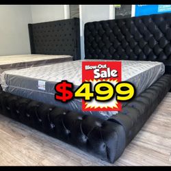 King Size Black European Bed Orthopedic Mattress 