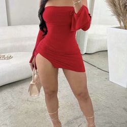 Red Sexy Mini Dress Fashionista Clubwear Date Night Sexy Ladies Womans Dress 