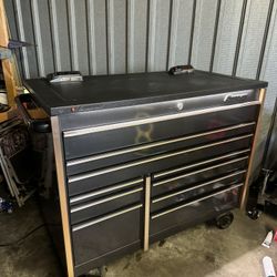 Snap On 54" 10-Drawer Double-Bank Masters Series Roll Cab Tool Box With Bed Liner PowerTop™ with LED Light