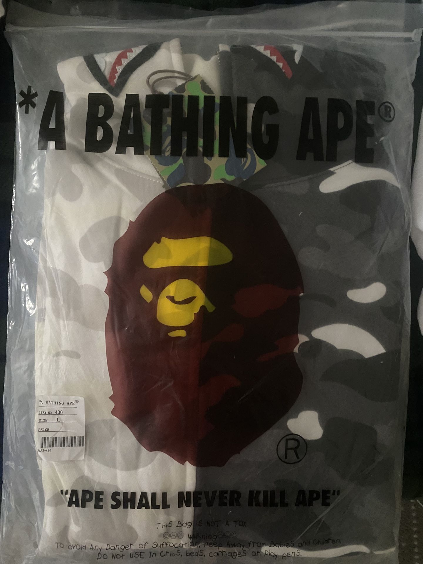 Half black/ Half White Bape
