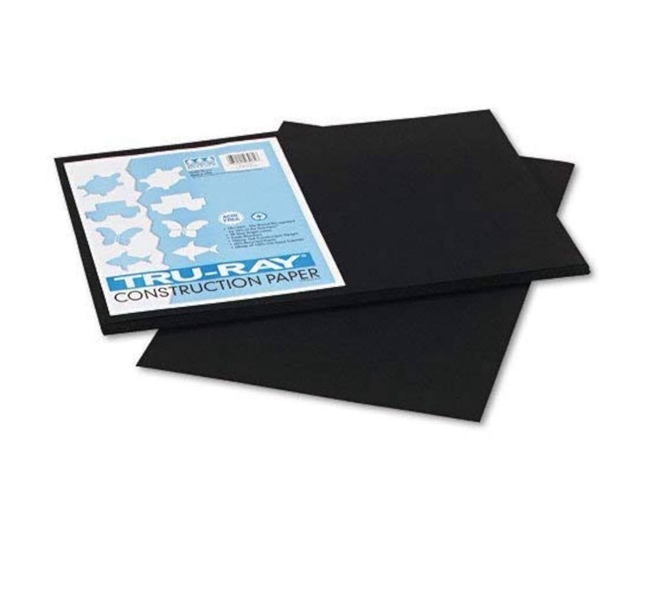 Tru-Ray(R) Construction Paper, 50% Recycled, 12" x 18", Black, Pack Of 50