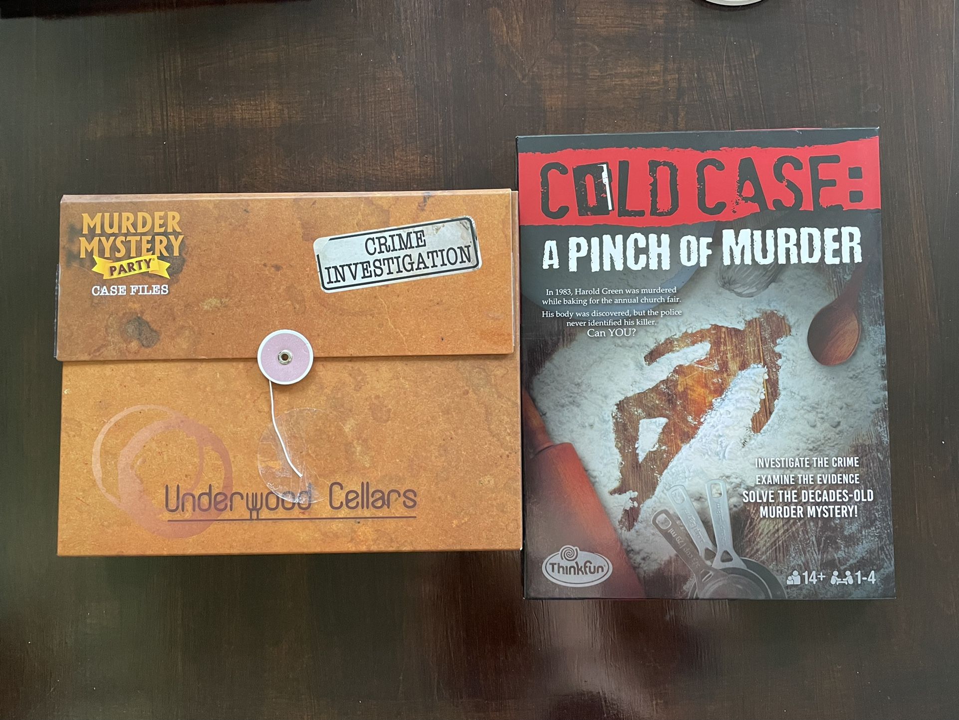 Cold Case GAMES Murder Mystery Underwood Cellars & A punch Of A Murder
