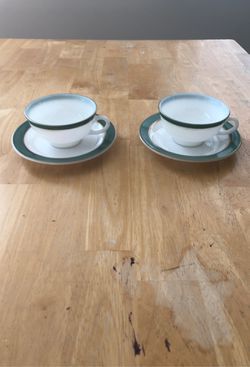 Vintage Pyrex with turquoise color cup & saucer