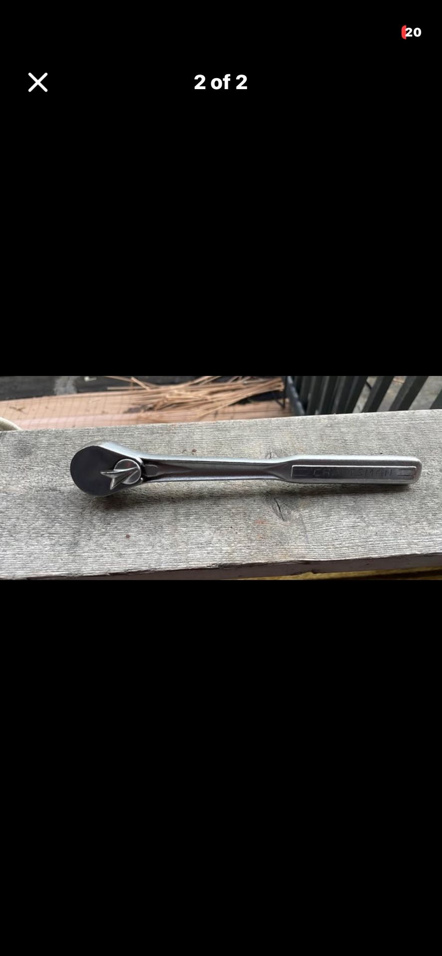 Vintage Craftsman Flying V 1/2 Inch Drive Ratchet Forged In USA