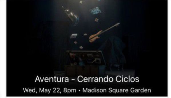 Aventura Concert Ticket , MSG (NY) 2024