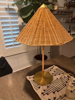 Studio McGee Target Threshold rattan lamp