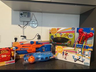 All Six Summer toys for $30, giant water blaster, bubble machine, slam ball set, 3in1 sports  game, skyball game, aqua sprinkler, no holds