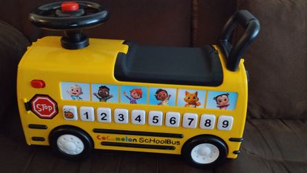 CoComelon School Bus Ride-on with Letters, Numbers, & Music