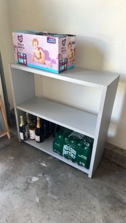 2 gray heavy shelves