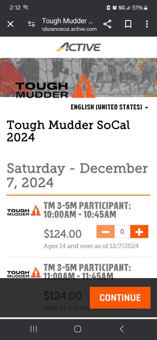 Tough Mudder Tickets December 7, 2024