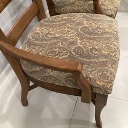 Six (6) Mahogany Chairs 4/2 Arms Asking $880. Obo