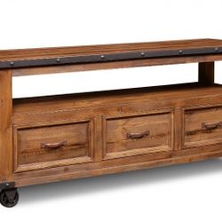 URBAN RUSTIC 65'' TV STAND WITH CASTERS