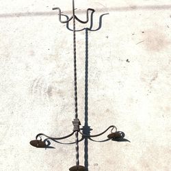 $65 VINTAGE Wrought iron 5 ft tall candle holder candelabra old