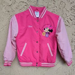 Disney Minnie Mouse pink varsity jacket personalized Chloe