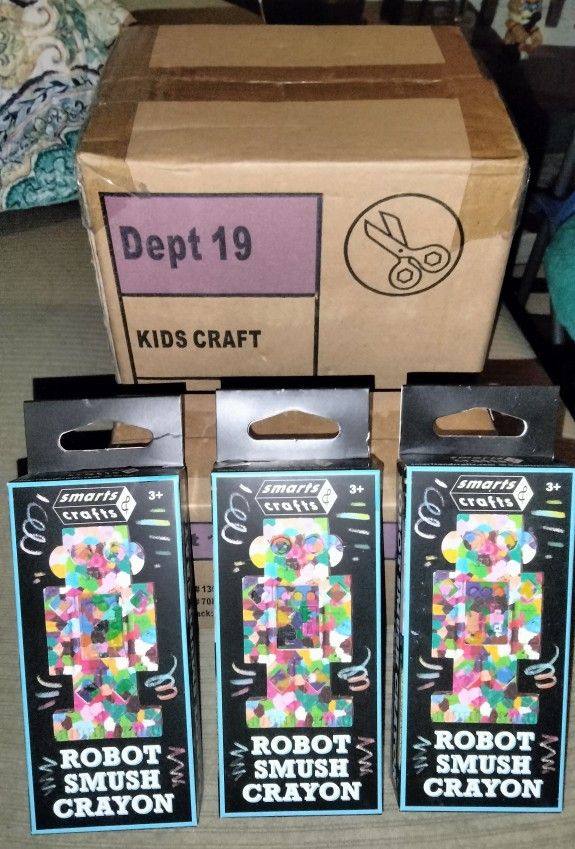 Box of Robot Smush Crayon's