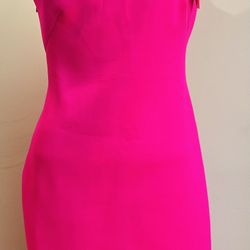 Eliza J Fushia Neon Pink Ruffled One Shoulder Cocktail And Party Dress, Size 12