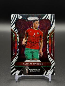 Achraf Hakimi Zebra 2022 Panini Prizm World Cup Morocco PSG