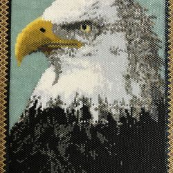 Hand-Beaded Bald Eagle Portrait