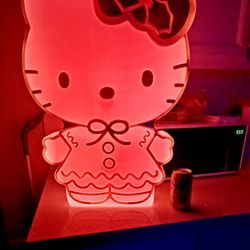  Hello Kitty Gingerbread Pink Yard decor 2ft Lighted 