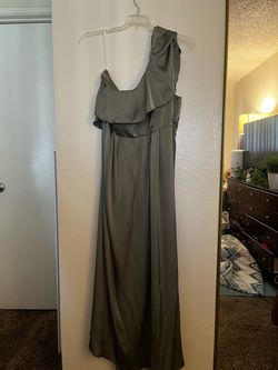 Olive green 2xl satin dress