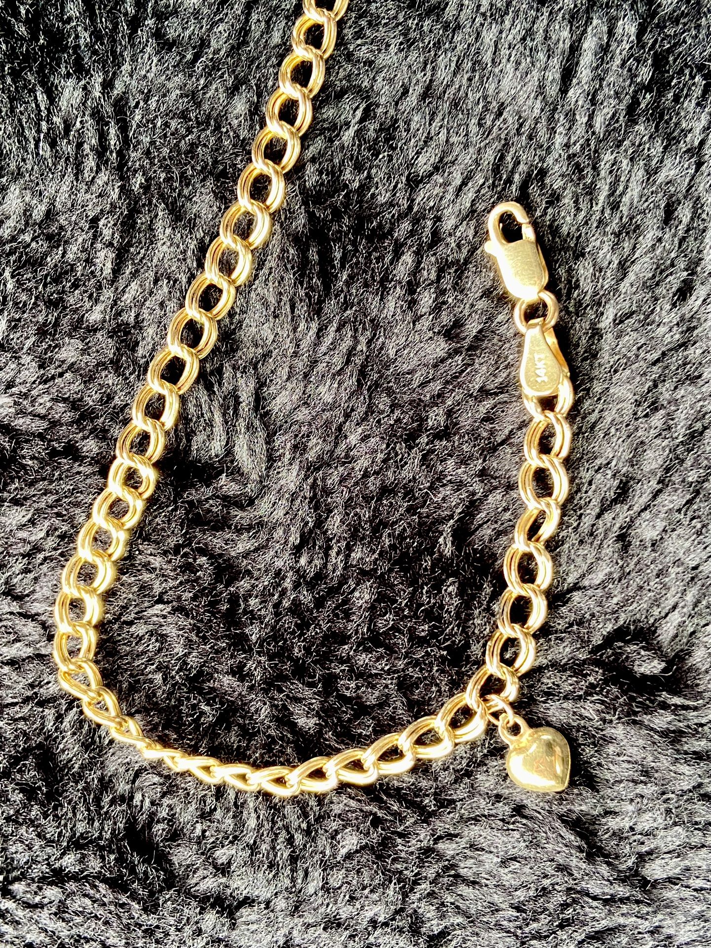 14K DOUBLE LINK ANKLET with 💜