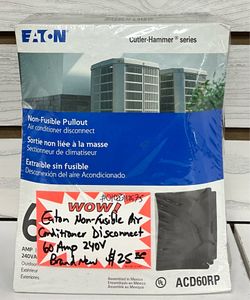 Eaton Non-Fusible Air Conditioner Disconnect 60 Amp 240V Brand New