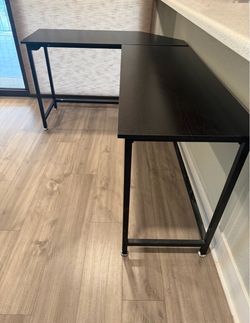 L-Shaped Desk with Metal Frame