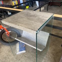 glass end table