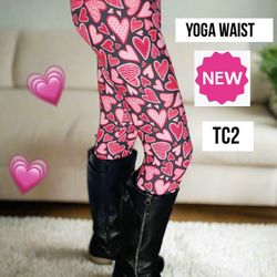 NEW Womens Valentines Day Leggings Soft as Lularoe Sizes OS/TC/TC2 