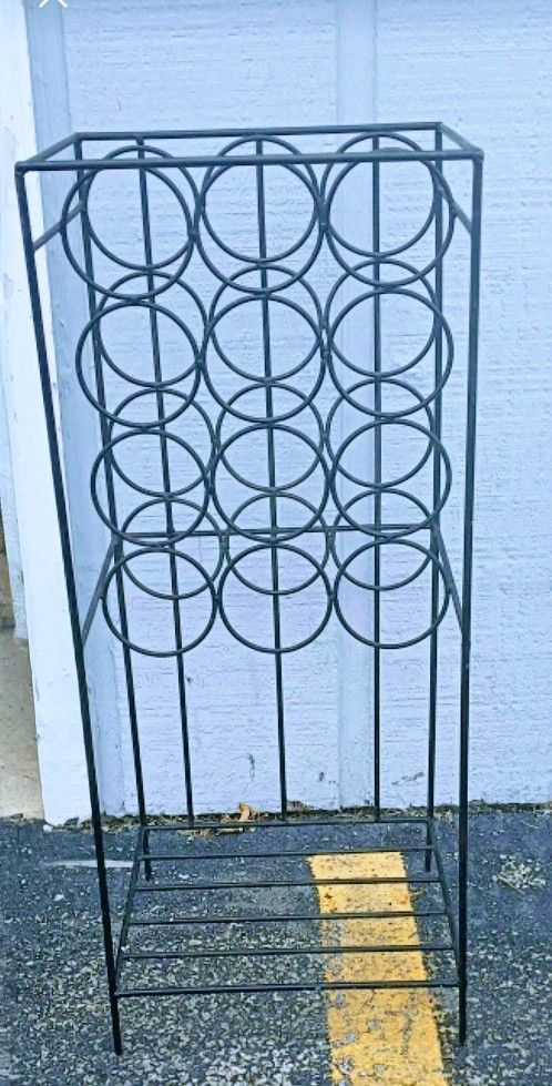 Black 12 Bottle Wine Rack 