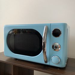 Cute Retro Blue Microwave  