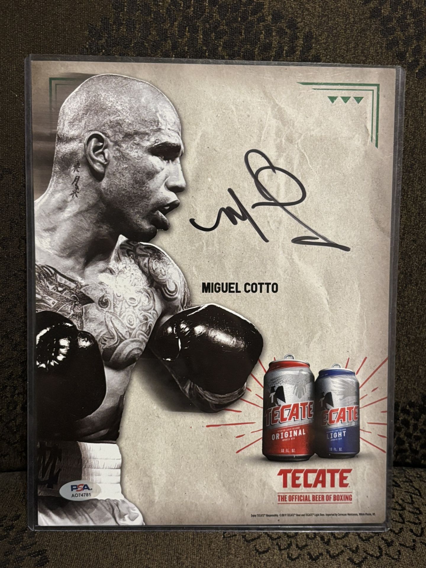 MIGUEL COTTO AUTOGRAPH 8x11 PROMO FLYER PSA COA