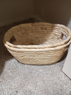 Round Woven Rope Storage Baskets