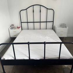 Full IKEA Black Metal Bed frame 