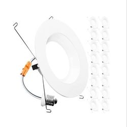 Sunco LED Recessed Lighting 6 Inch, 16 Pack 3000K Warm White 50,000 Hour Lifetime