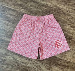 Pink Eric Emmanuel Basketball Shorts with Graphic Print sizes S/M/L/XL