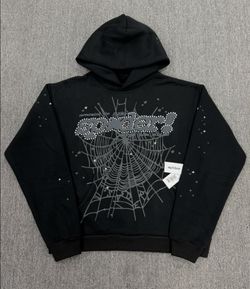 XL Black Rhinestone Spider Hoodie