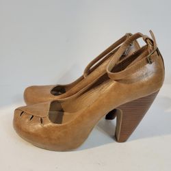 Zigi Soho Camel Peep-Toe Platform Heels
