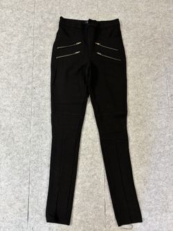 Black Zip Detail Skinny Pants