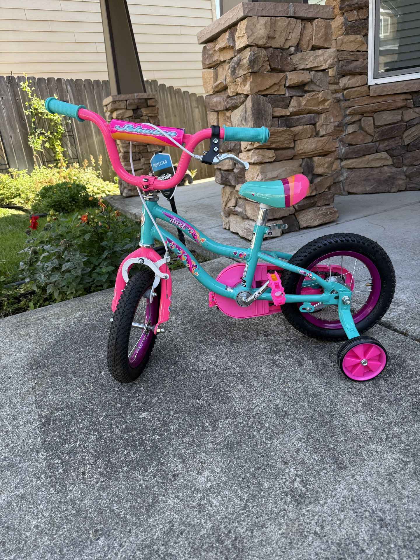 Schwinn Duet 12" Kids' Bike - Teal Blue & Pink
