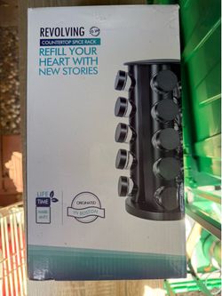 Revolving 20-Jar Spice Rack | Never Used | Matte Black