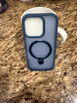 Blue Frosted iPhone Case with MagSafe Ring