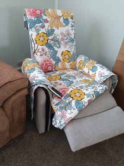 RISAR Reclining Massage Chair for Adults Chenille Fabric Single Air Bag Massage Sofa Power Recliner Chair for Living Room Theater Seating Adjustable B