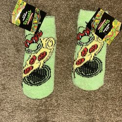 Little Kids Fuzzy TMNT Socks. 