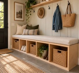 Custom Entryway Storage Bench / Mudroom Bench – Built to Any Size
