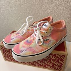 Vans Doheny Tie Dye Salmon White Women’s Size 9.5 Near New Original Box VN0A3MVZ2GG