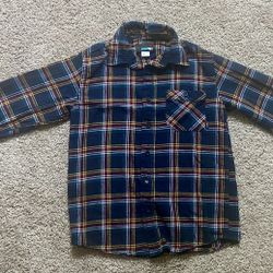 Boys Blue Plaid Long Sleeve Button Down Shirt Button Front Shirt